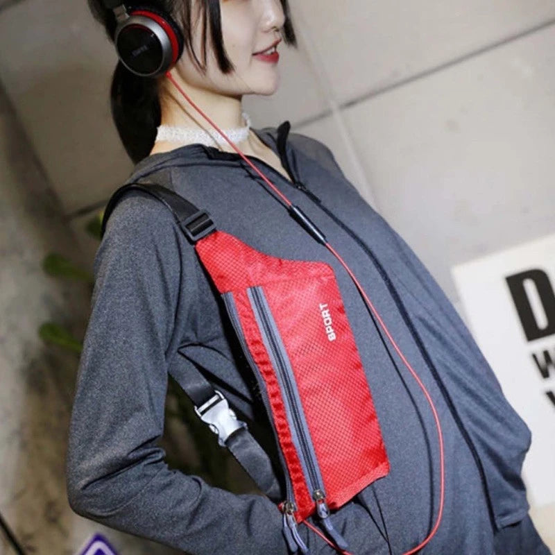 Kit 5 peças/Pochete Bolsa Impermeável Blogueira Fitness Esportiva Cabe Celular Corrida