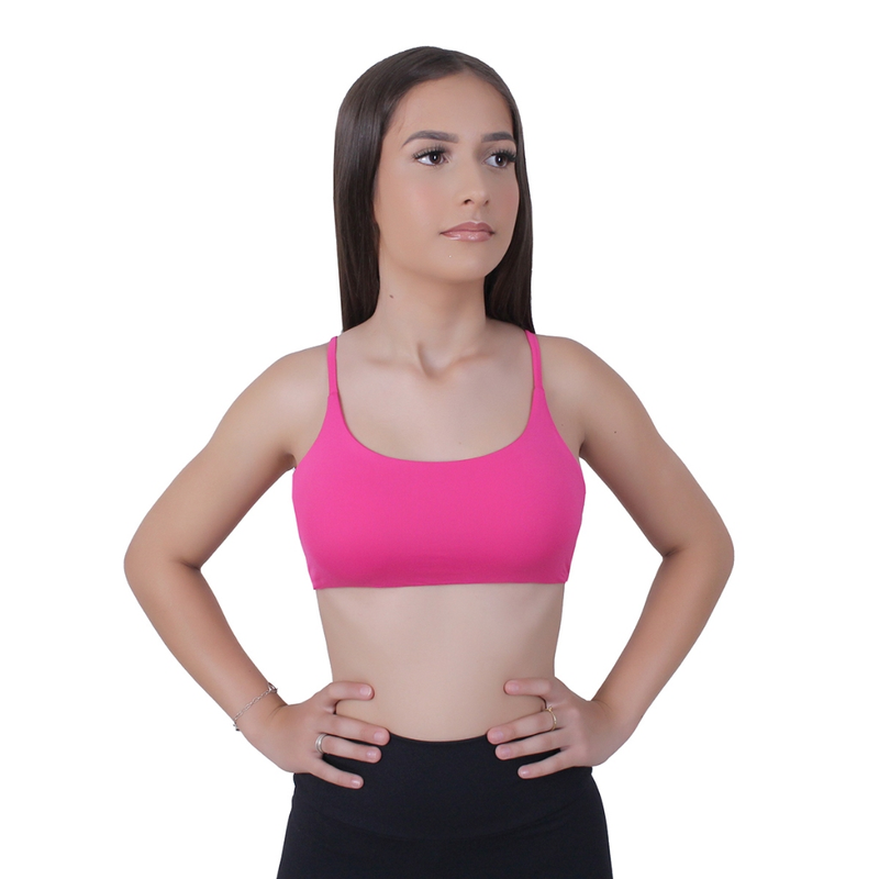 Top Academia Fitness Duplo Com Bojo P M G GG G1 Plus Size Alça Fina Suplex Poliamida Compressão