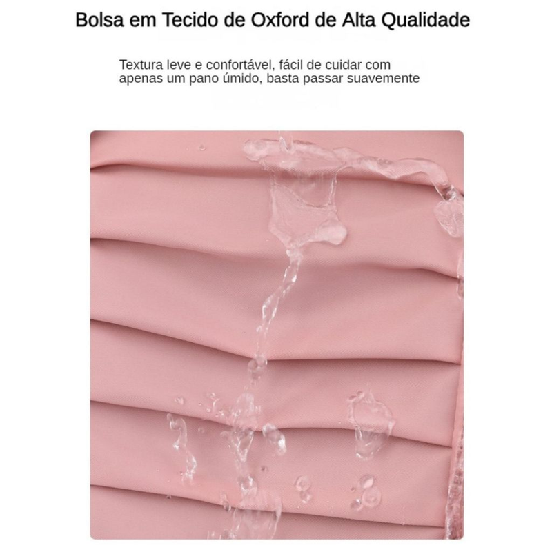 bolsa mala academia e viagem feminina com alça transversal Impermeavel Chaveiro Pompom