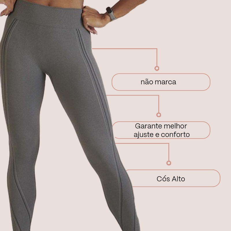 Calça Legging Com Cós De Silicone