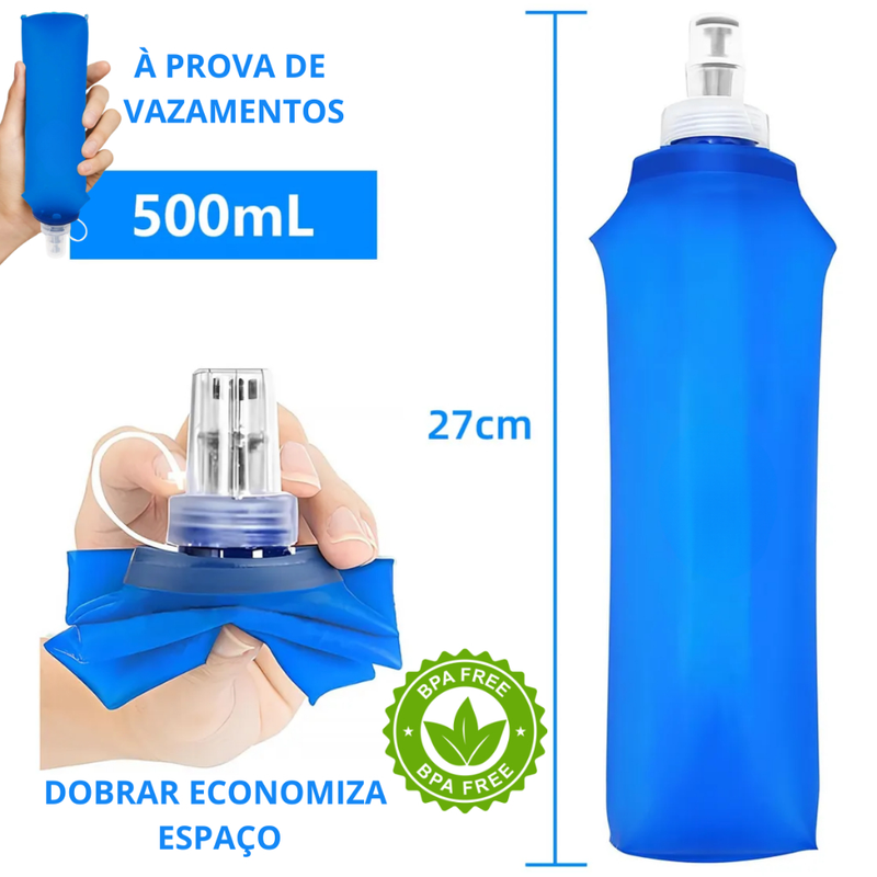 Garrafa De água Corrida Flexível Garrafa Dobravel De Silicone Para Academia Soft Water Bag TPU Folding Flask 500ML