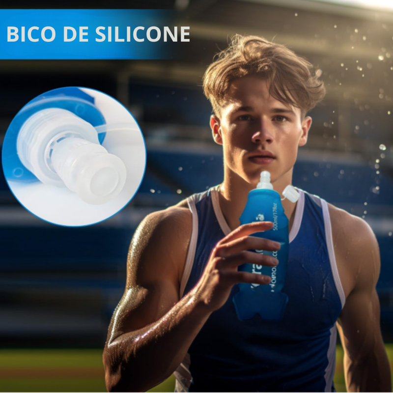 Garrafa De água Corrida Flexível Garrafa Dobravel De Silicone Para Academia Soft Water Bag TPU Folding Flask 500ML