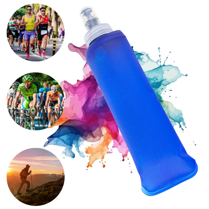 Garrafa De água Corrida Flexível Garrafa Dobravel De Silicone Para Academia Soft Water Bag TPU Folding Flask 500ML