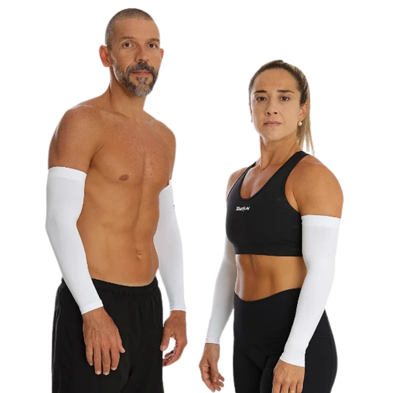 Kit Par Manguito Proteção Solar Carro Atividade Fisica Corrida Bike Volei