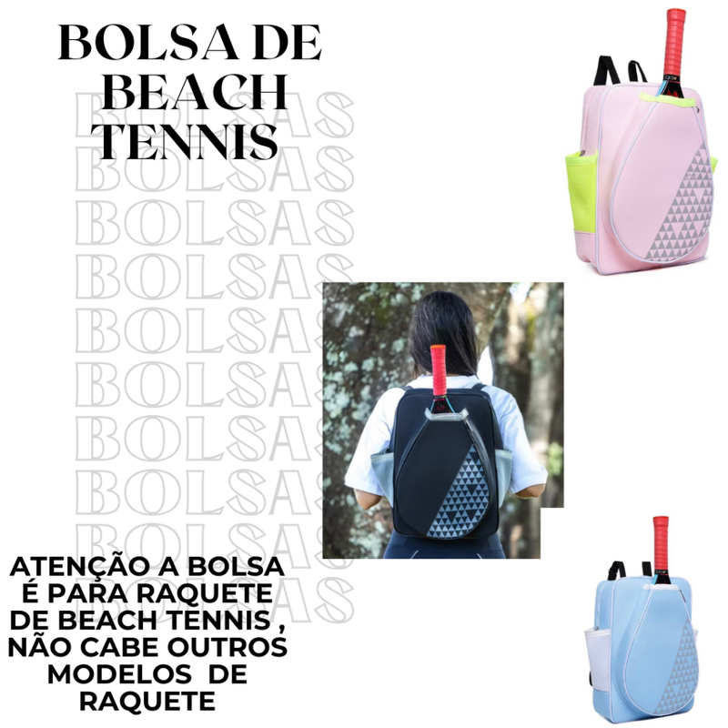 Mochila Beach Tennis Raqueteira Exclusiva com bolsos Lançamento