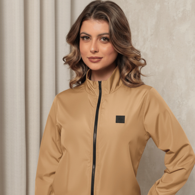 Jaqueta Feminina Microfibra Resistente à Água e Proteção UV